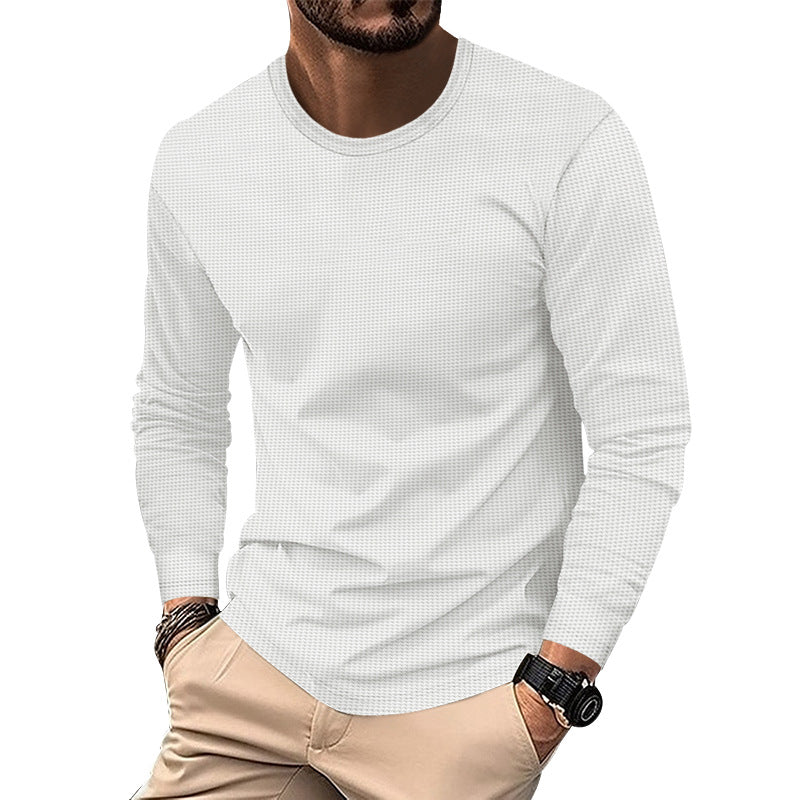 Round Neck Waffle Casual Top For Men