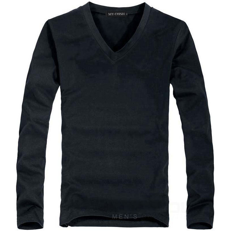 Men's Solid Color Slim T-Shirt Spring Autumn