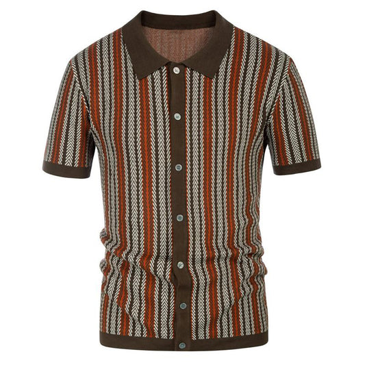 Men's Business Knitwear Fashion Striped Jacquard