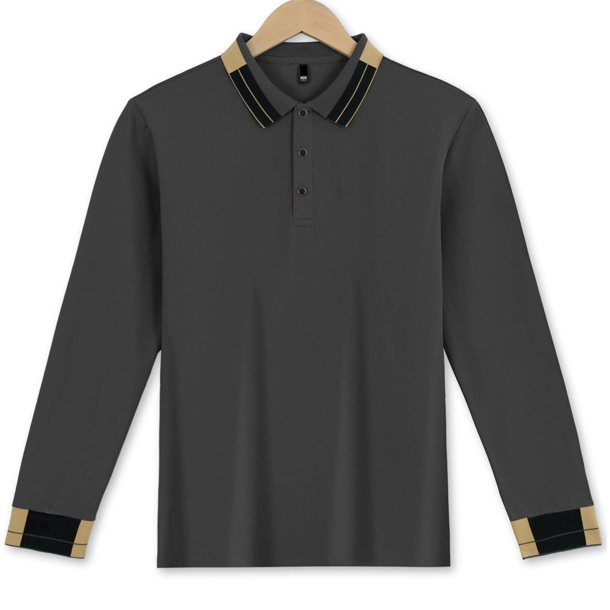 Long Sleeve Lapel Men's Solid Color Button Casual Business