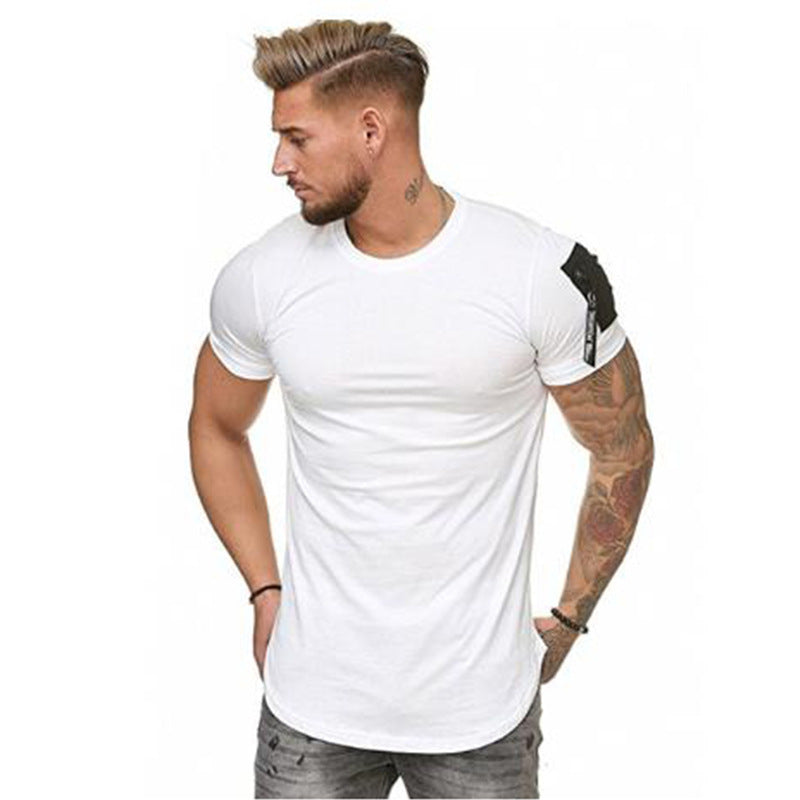 Men with short sleeves and solid colored streamers