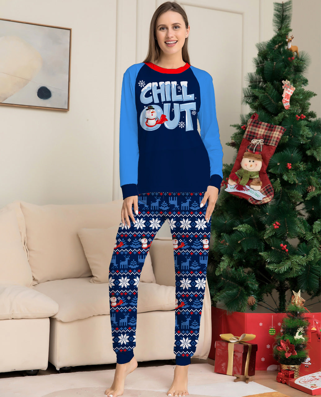Alphabet Snowflake Print Parent-child Set