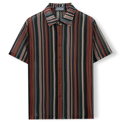 Summer Men's Ethnic Style Striped Shirt