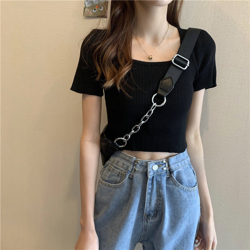 Women's short knitted top