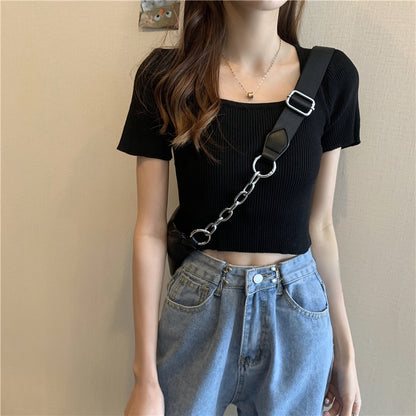Women's short knitted top