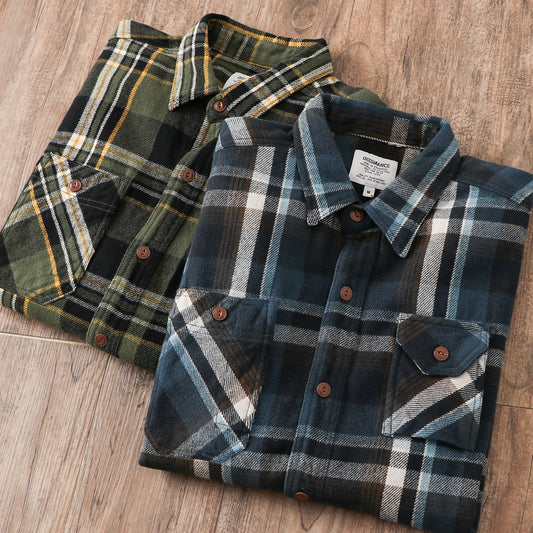 Double-strand Brushed Shirt Coat Spring And Autumn Top Thick American Style