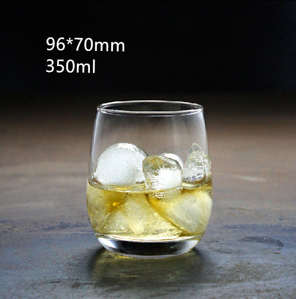 Whiskey transparent round glass wine glass