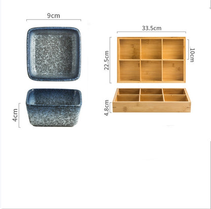 Japanese Square Ceramic Seasoning Dish Set