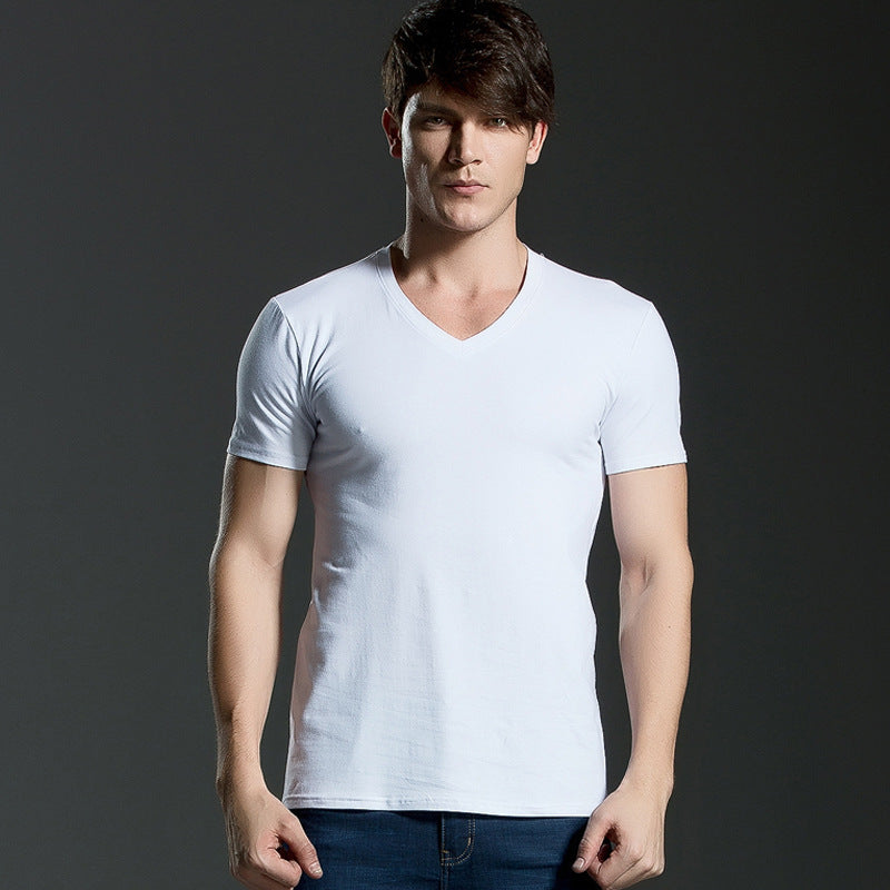 Round neck solid color bottoming shirt