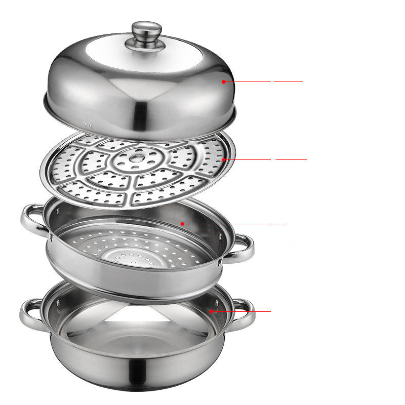 Thickened Stainless Steel Pot Steamer Set