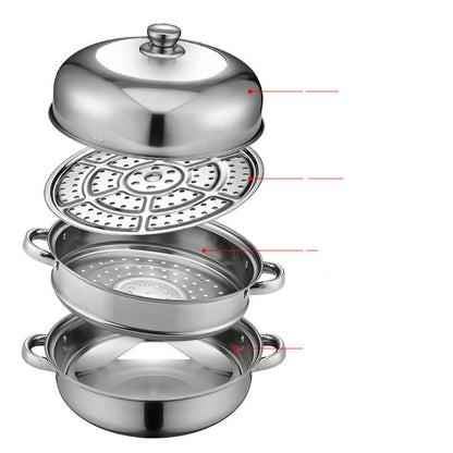 Thickened Stainless Steel Pot Steamer Set