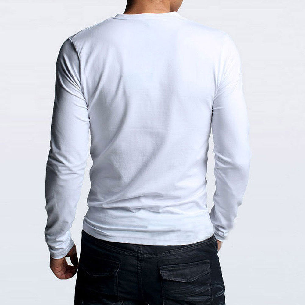 Men's Solid Color Slim T-Shirt Spring Autumn