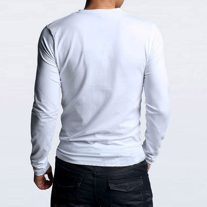 Men's Solid Color Slim T-Shirt Spring Autumn