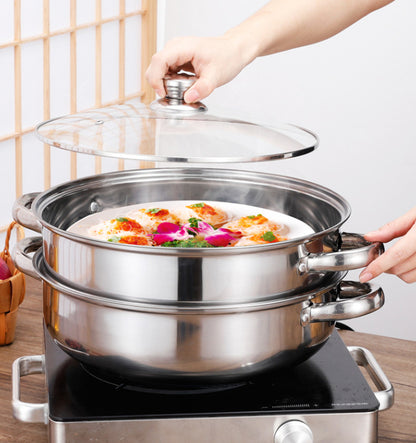 Stainless Steel Steamer Steaming Rack Double-layer Soup Pot