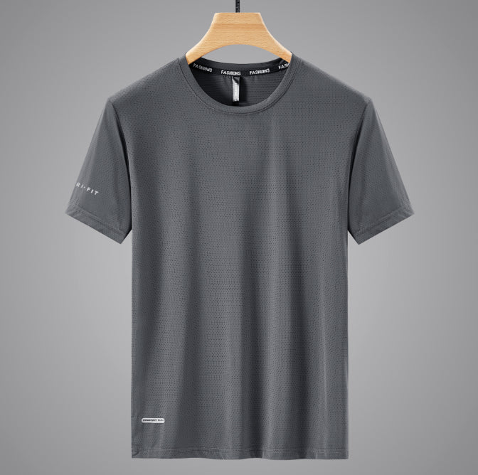 Summer Ice Silk Quick-drying Loose Breathable Short Sleeve