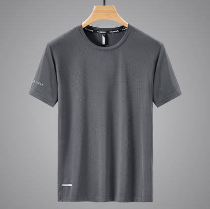 Summer Ice Silk Quick-drying Loose Breathable Short Sleeve