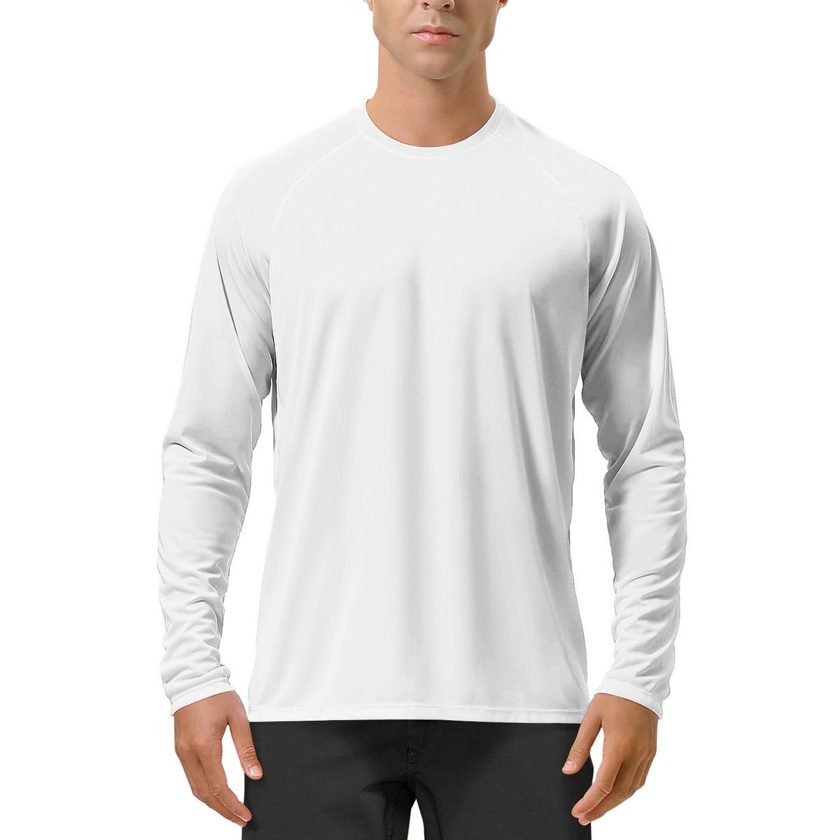 Quick-drying Solid Color Round Neck Sports Training Stretch Sun Protection Long Sleeve