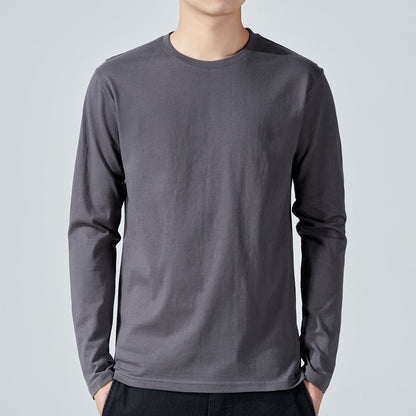 Mens Long sleeve Solid colorCotton T-shirt