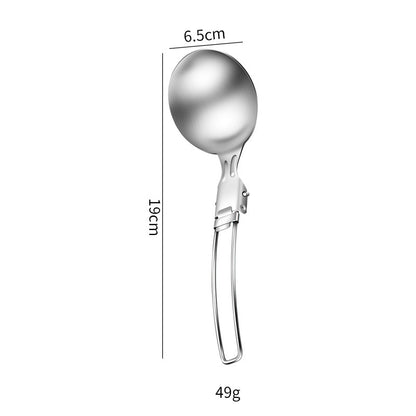 Portable Folding Spoon With Stainless Steel Kitchen Utensils