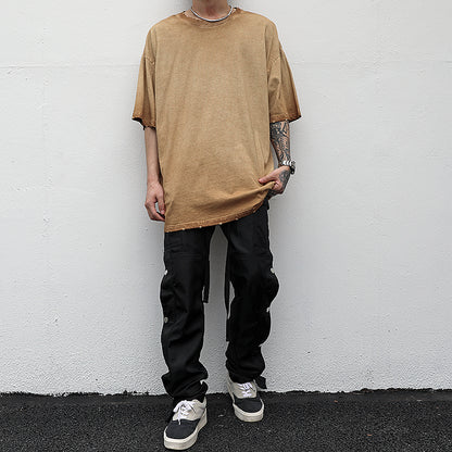 Men's Short-sleeved T-shirts With Heavy Washing And Worn Out