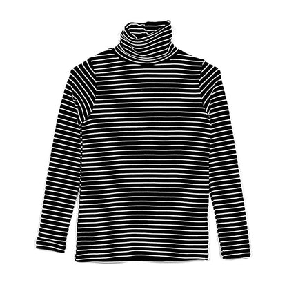 Striped Long-sleeved T-shirt Korean Version Of The Turtleneck Bottoming Shirt Students