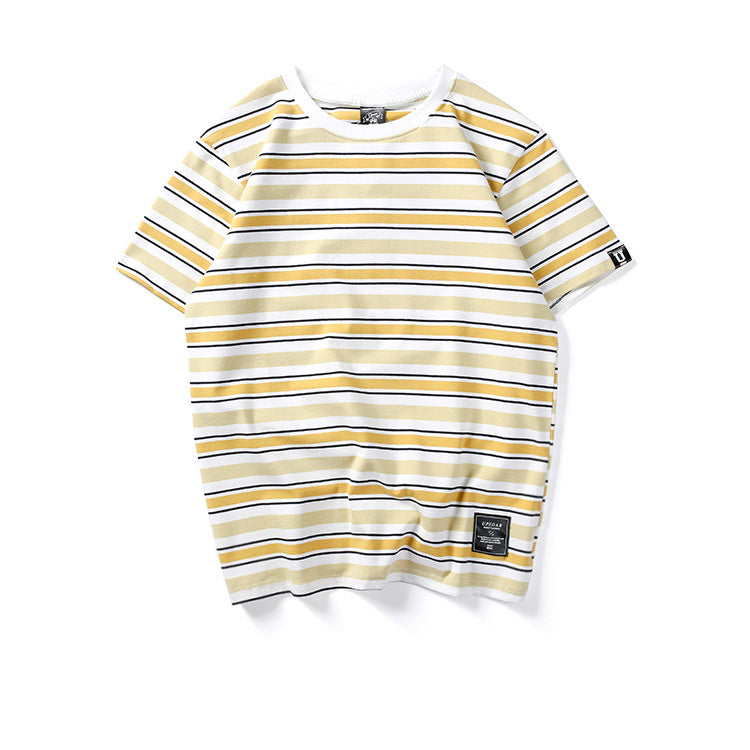 Contrast stripes short sleeve