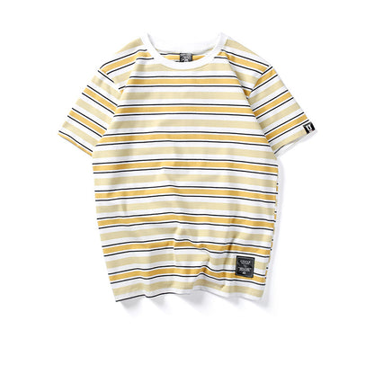 Contrast stripes short sleeve