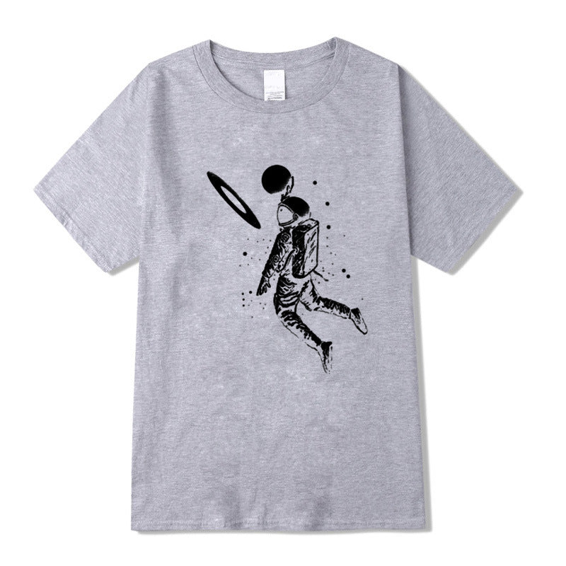 Short Sleeve Top T-Shirt Spaceman Print