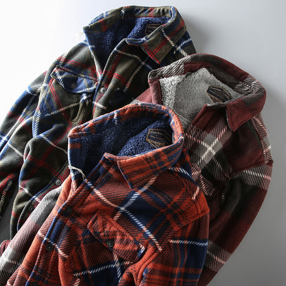 Men's Casual Plaid Long-Sleeved Shirt