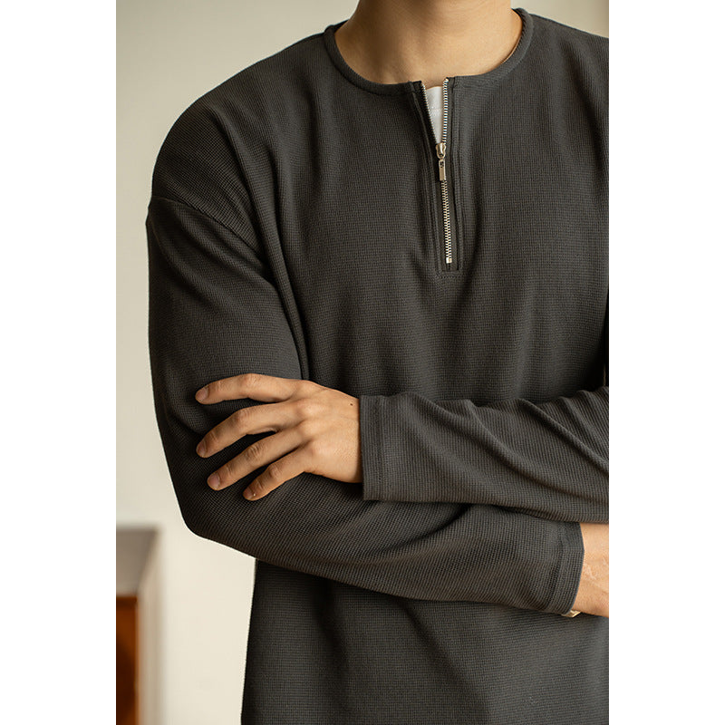 Spring Lapel T-shirt Solid Color Commute Loose Bottoming Shirt