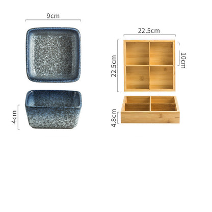 Japanese Square Ceramic Seasoning Dish Set
