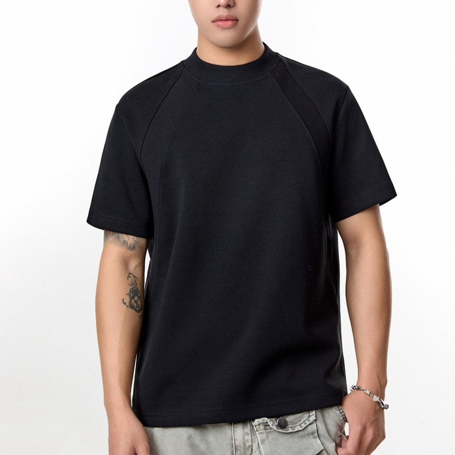 Air Layer Stitching Short Sleeve Top