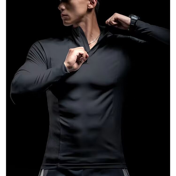 Quick-drying Long-sleeved Men's Workout Elastic T-shirt