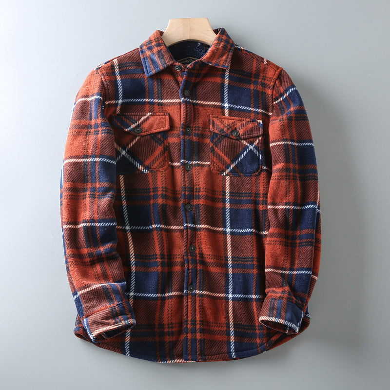 Men's Casual Plaid Long-Sleeved Shirt