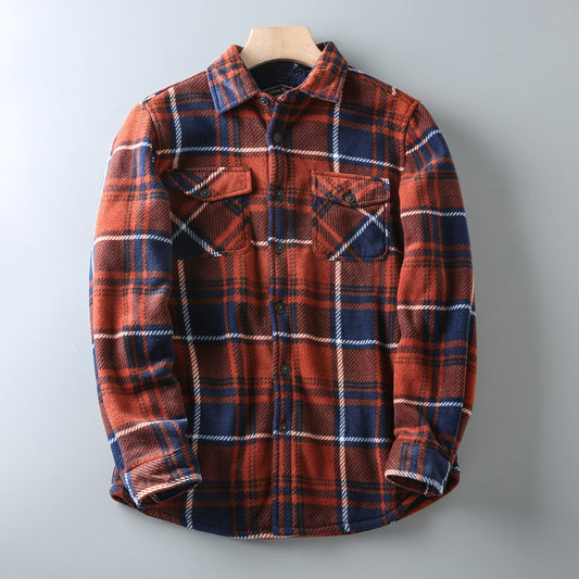 Men's Casual Plaid Long-Sleeved Shirt