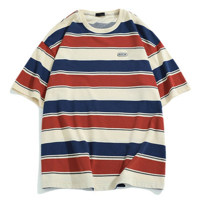 Summer Men's Striped Short Sleeved T-shirt