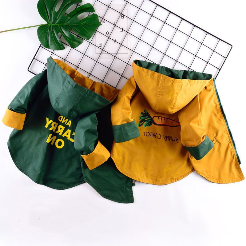Children wear jackets on both sides