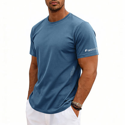 Plus-size Men's Summer Athletic Quick Dry Crewneck Short Sleeves