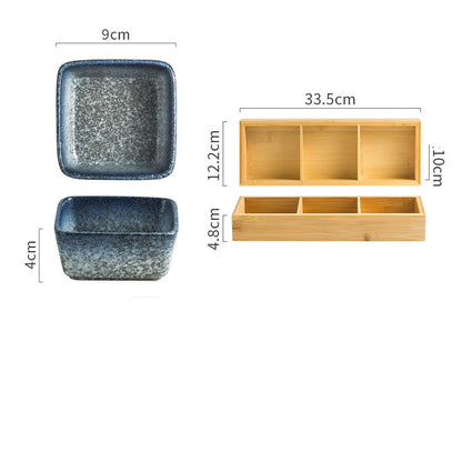 Japanese Square Ceramic Seasoning Dish Set