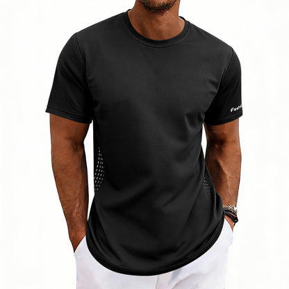 Plus-size Men's Summer Athletic Quick Dry Crewneck Short Sleeves