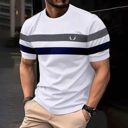 Loose Mesh Breathable Short Sleeve Round Neck T-shirt Simple Men