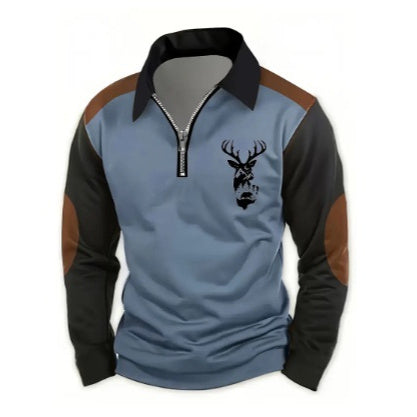 3D Printed Men's Long Sleeve Polo Shirt