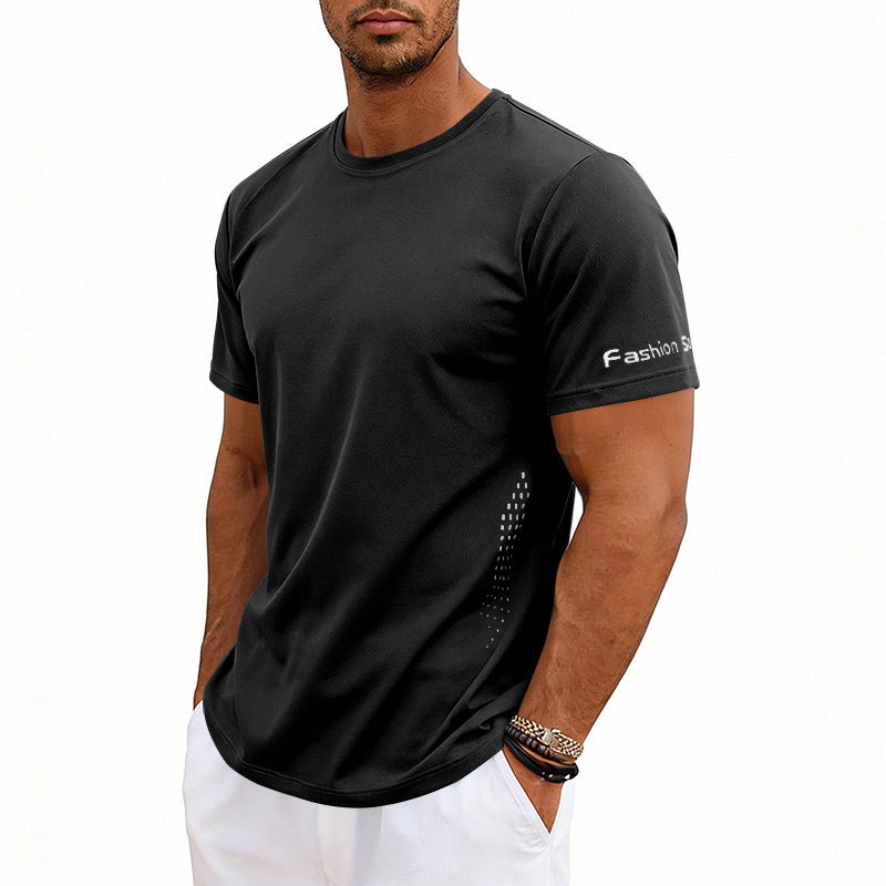 Plus-size Men's Summer Athletic Quick Dry Crewneck Short Sleeves