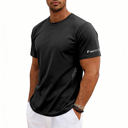 Plus-size Men's Summer Athletic Quick Dry Crewneck Short Sleeves