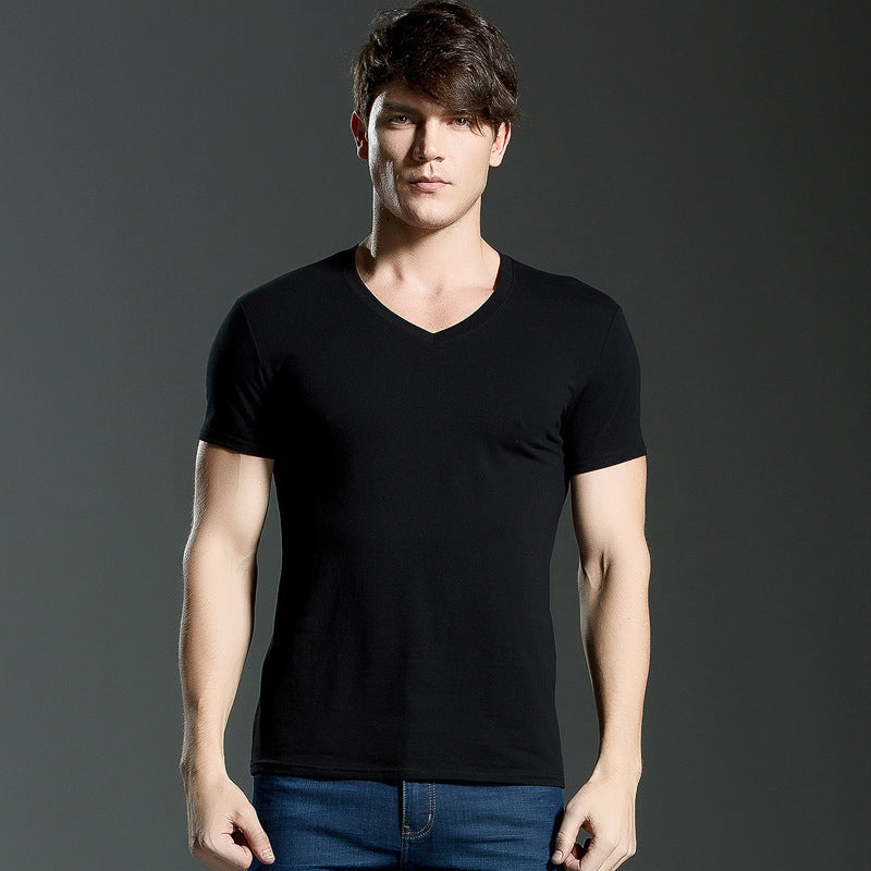 Round neck solid color bottoming shirt
