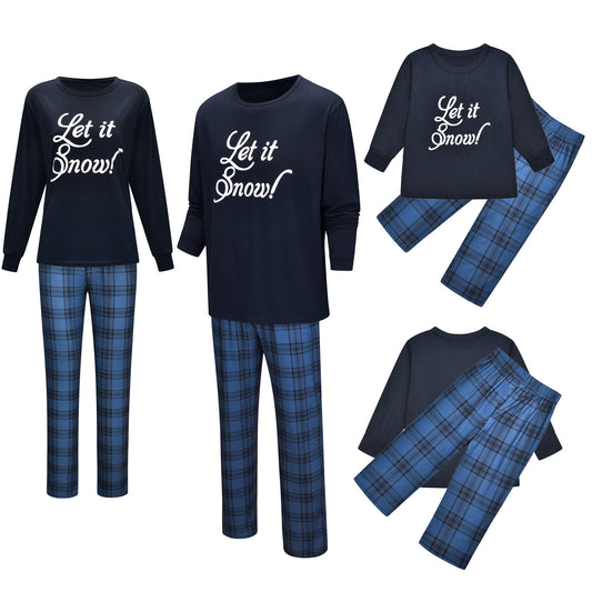 Christmas Letter Printing Parent-child Home Wear Set