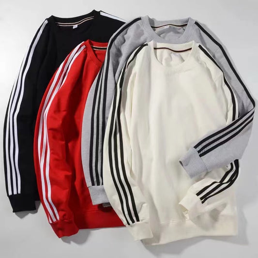 Men's Sportswear Three-bar Round Neck Long-sleeved Top