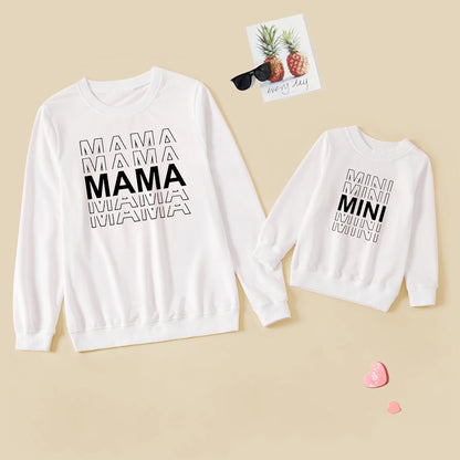 Letter Printed Parent-child Sweater
