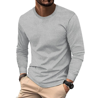 Round Neck Waffle Casual Top For Men