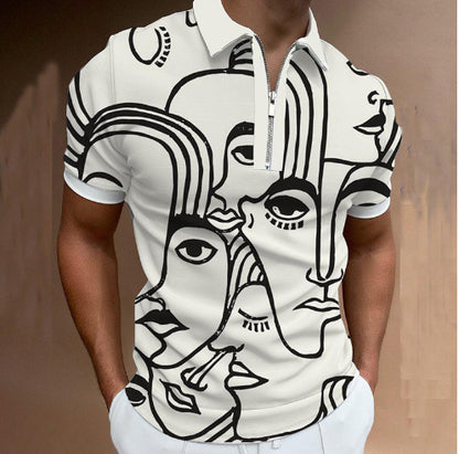 Men's T-Shirt Top With Zipper